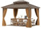RELAX4LIFE Tonnelle de Jardin Extérieur 3,5x3 M | Pavillon de Jardin | Toit Rigide en Métal Pulvérisé | Structure en Aluminium | Moustiquaire et Rideaux | Barnum Pavillon Résistant aux Intempéries