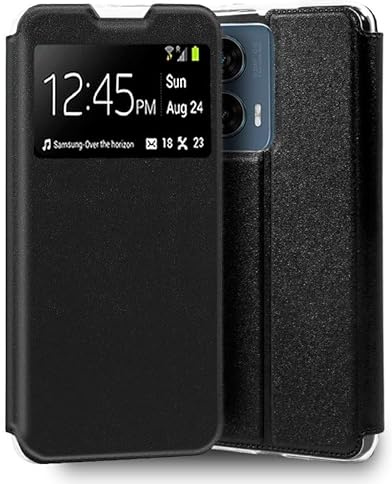Cool Flip-Cover für Motorola Edge 50 Fusion, glatt, Schwarz