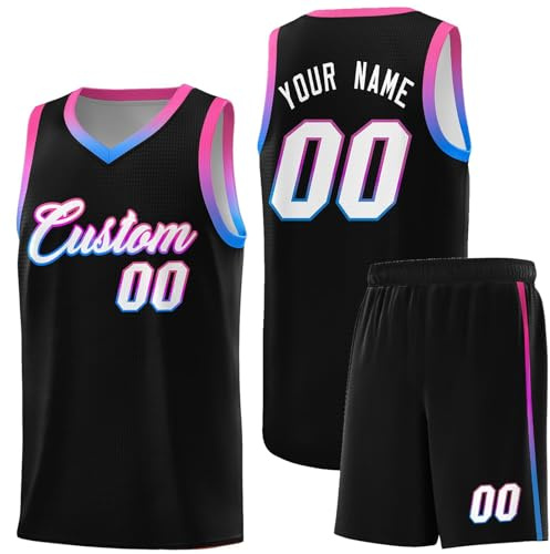 Personalisierte Basketball Trikot 2 Teiliges Set mit Jersey Shirt und Shorts für Herren/Damen/Jungen/Kinder Herren Sport Sporthose Kurz Football Deutschland Für Kinder Hose Jeans Jungen