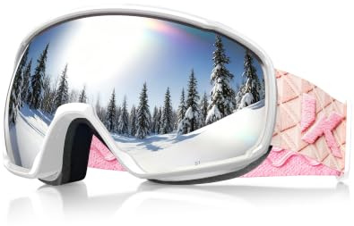 Innerking Skibrille OTG, Anti-Beschlag & UV400, Über-Korrekturbrille mit Doppelglas, für Herren/Damen/Teenager, Ski & Snowboard (A2-White/Silver (VLT 10%))