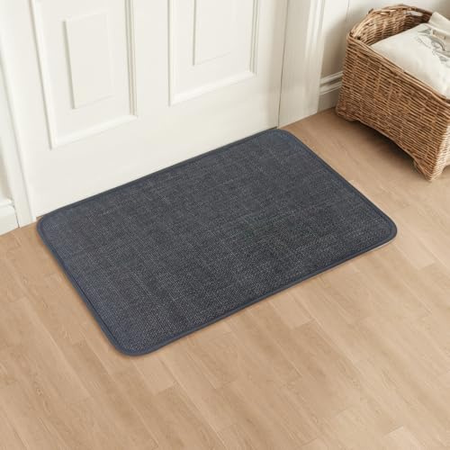 Aoxisicoo Fußmatte Innen 60 x 90 cm,waschbar Schmutzfangmatte,absorbierend Fussmatte,rutschfest Fußmatte, Dünn Eingangsmatte für Innenbereich, Haustür,Dunkelgrau