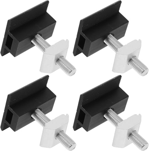 BUGUUYO 4 pezzi Kit Staffe in Alluminio Regolabili per Montaggio Pannelli Solari su Tetto con Morsetti Centrali e Viti per Fissaggio Sicuro Profili Fotovoltaici