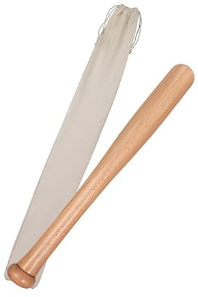 Relaxdays Baseballschläger, 18, Holz, Einsteigerschläger Kinder & Teenager, klein & leicht, Lernschläger Beutel, Natur