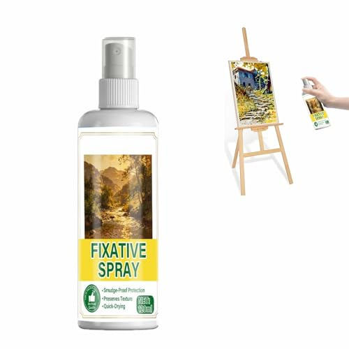 TUKNN Gouache Vernis Spray, Spray Fixateur Fixatif, Fixatif Pastel, Fixateur pour Gouache, Protège les Dessins Réalisés à la Craie, au Pastel, au Crayons, 100ml