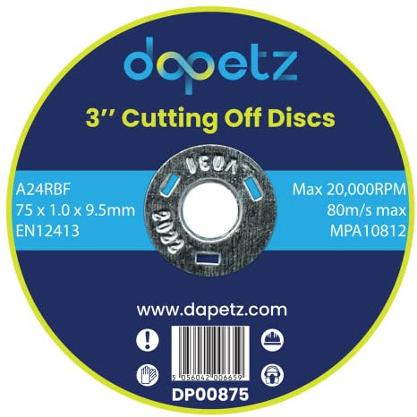 Dapetz ® 10 pieces of cut-off discs, the ultra-thin metal cutting discs are of 75mm which is ideal for use on ferrous metals and iron, copper and angle grinding