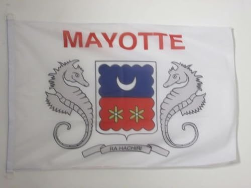 AZ FLAG Mayotte Boat Flag 45x30 cm Mesh Polyester Plastic Rings | Outdoor and marine use French region of Mayotte 12x18 in boat flag