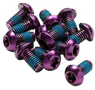 Reverse 12 Stück M5 x 10mm Befestigungsschrauben für Bremsscheiben Lila