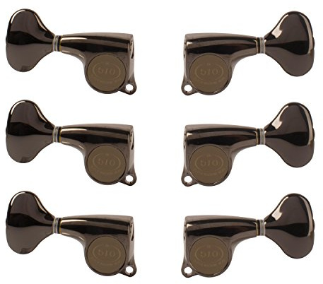 Gotoh Midsize 510 3+3 Guitar Tuners with Metal Knobs, Cosmo Black