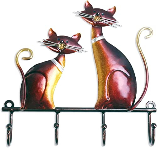 Tooarts Schlüsselanhänger, Schlüsselbrett, Schlüsselbrett, Kleiderbügel, Garderobe, Haken, Katze, Wanddekoration, Metall
