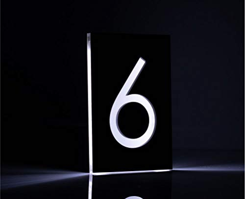 Beleuchtete Hausnummer mit LED Ultraflach | Schwarz satiniert/matt | Designer Hausnummern von CHRISCK design 12x18cm