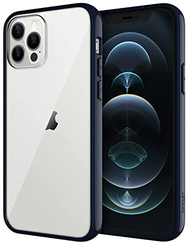 JETech Case for iPhone 12/12 Pro 6.1-Inch, Shock-Absorption Bumper Phone Cover, Anti-Scratch Clear Back (Navy)