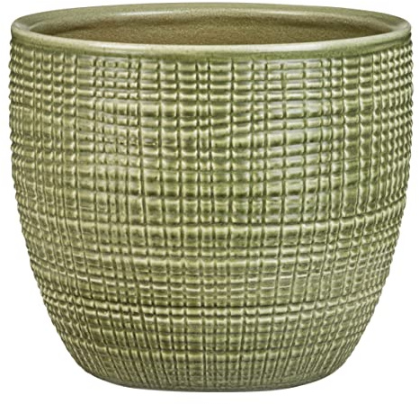 Scheurich Corteza Blumentopf aus Keramik, Grün, Ø 15,6 cm, H 14 cm