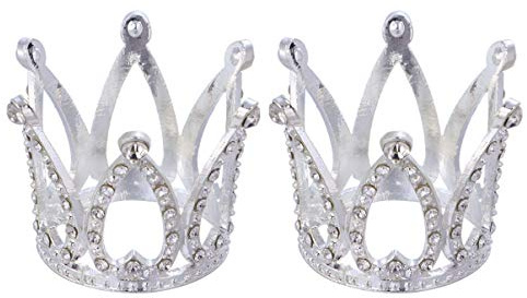 Amosfun 2 Stücke Crown Cake Topper Geburtstag Hochzeitstorte Mini Crown Ornament Festival Party Kuchen Backen Dekoration Abschluss Kuchen Dekorationen (Silber)