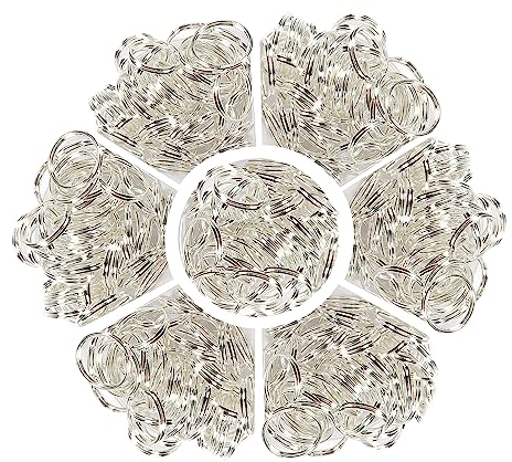 TOAOB 150pcs Anneau Double Jonction en Metal Anneau Ouvert Split Jump Ring Connecteur Chaine Links Argent 10mm pour Port Clés Collier Bracelet Boucles d'Oreilles Artisanat Fabrication de Bijoux