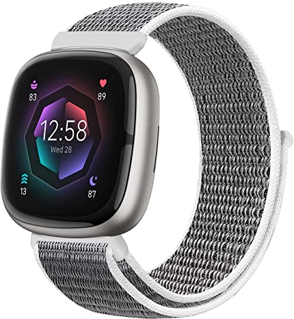 Runostrich Cinturino in nylon compatibile con Fitbit Versa 3/Fitbit Sense, morbido e traspirante, cinturino di ricambio regolabile per uomo e donna