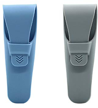 IKAAR 2 Stücke Reiseetui für Rasierer Silikone Portable Travel Rasiermesser Schutzhülle für manuelles Rasiersystem Wasseredicht (Blau + Grau)