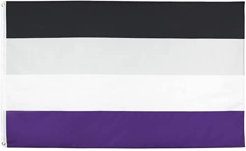 Asexueller Stolz-Flagge, Regenbogenfarben, 90x150 cm, LGBTQIA Pride Month Parade, nicht-sexuelles Geschlechtsbanner zum Aufhängen für drinnen und draußen, UV-beständig, lebendige Farben, farbecht