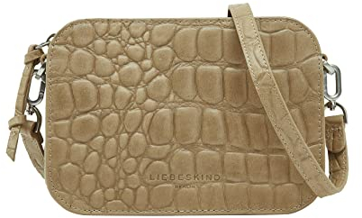 Liebeskind Berlin Damen Croco Luka Crossbody Umhängetasche, Small (HxBxT 14.5cm x 20.5cm x 7cm), dust