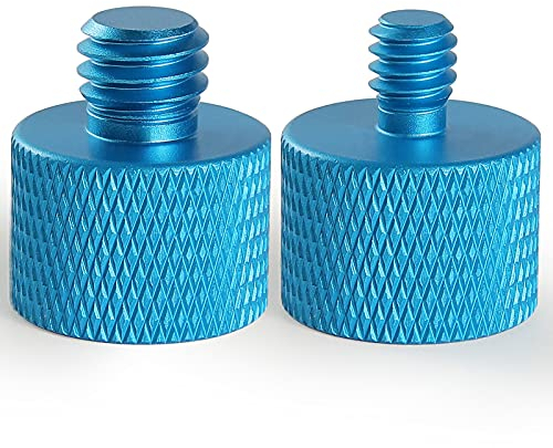 Frgyee Mic Screw Adapter 5/8 auf 1/4 Gewindeadapter und 5/8 auf 3/8 Adapter für Stativ und Mikrofonständer und Kamera Adapter (Blue)