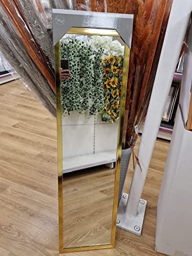 DEENZ Over The Door Tall Mirror Gold finish Frame 30X120Cm, Home Decorative Mirror, For Living Room, Bedroom Room