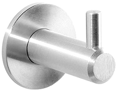 Kon-fort Home Handtuchhaken Edelstahl Bad und Küche 1 Stück Design aus Edelstahl AISI 304 Matte Gebürstet Zum Bohren.