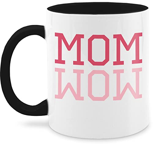 Tasse Tassen 325ml - Mom Wow Mama Mutti Geschenk - 325 ml - Schwarz - muttertagsgeschenk mutter muttertagsgeschenke mütter motherday gift zum muttertag mutertagsgeschenke mami muttertags