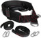 THEFITGUY Zughürtel für Krafttraining, verstellbarer Verschluss, 2 Gurte und 4 Haken, Neopren, Schwarz