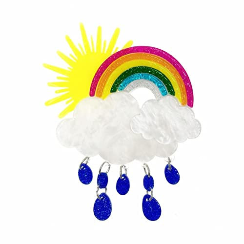STANG Broche unisexe en acrylique avec motif nuage de pluie pour femme