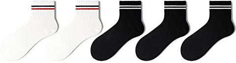 Chaussettes Chaussettes Running Socquettes Chaussettes Hommes Ins Rayures Tendance Deux Barres Simples Chaussettes Noires Printemps Et Automne Chaussettes De Sport Tendance Japonaise,Groupe B - [Four