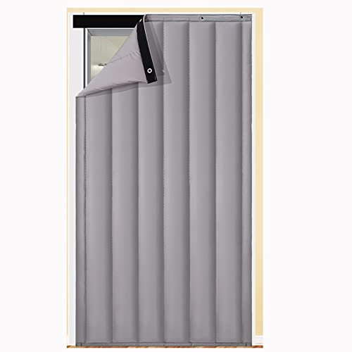 YXWJ Verdickung Schalldichter Türvorhang,Thermovorhang Haustür,Wärmeschutzvorhang,Winter Wärmeschutzvorhang Baumwollvorhang Winddichte Schallschutzisolierung Wasserdichter-70×200cm/28×79inch-A