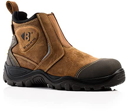 Buckbootz BUCKLER BANG GUARDZ BSH014 BROWN ANKLE PROTECTION DEALER BOOT FULL SAFETY WATERPRROOF