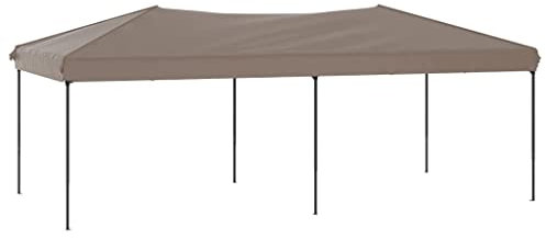 vidaXL Folding Party Tent Outdoor Garden Camping Gazebo Pavilion Marquee Canopy Shelter Foldable Pop up Event Wedding Tent Taupe 3x6 m