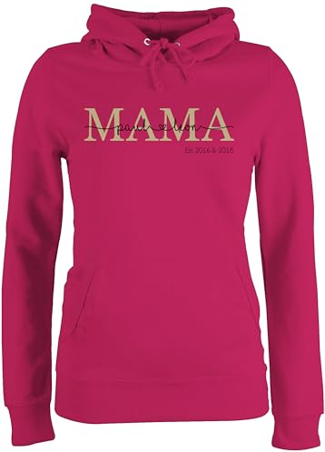Pullover Damen Hoodie Frauen - Mama mit Namen Kinder est I Geschenk Mama Muttertag I Mutti Geschenkidee Mom I Mum Geburtstag I Weihnachten - XL - Fuchsia - Geschenke für mütter mutterzagsgeschenke