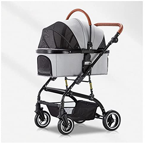 ACiyD Hundebuggy Joggen Haustier Kinderwagen für mittelgroße Hunde Katzen, Reißverschlussloser Eingang Premium Haustier Kinderwagen für Katzen Hund Kinderwagen, abnehmbare Tragetasche, einfach zu