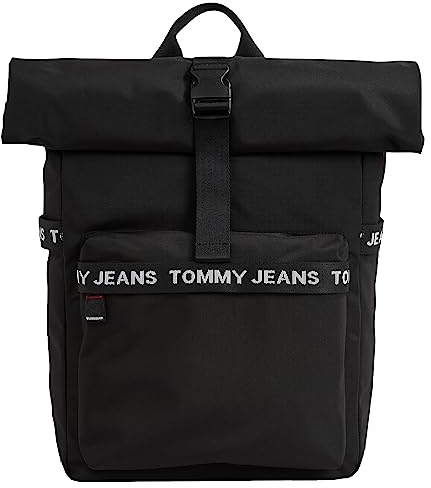 Tommy Jeans Herren Rucksack Essential Rolltop Handgepäck, Schwarz (Black), Onesize
