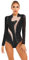 iEFiEL Damen Langarm Turnanzug mit Glitzer Strass Tanzbody Einteiler Tanzanzug Sportlich Leotard Ballett Trikotanzug Wettbewerb Tanzkostüm Schwarz XXL