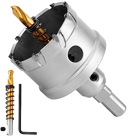 55mm Lochsäge Hartmetall-Bohrer, TCT-Metall Lochsäge Bohrer für Edelstahl, Eisen, Legierung, Holz, Kunststoff