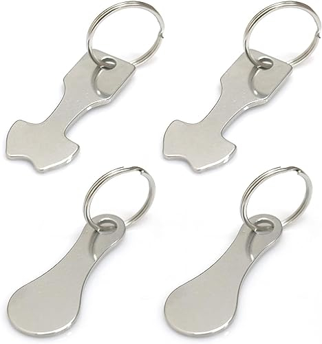 JNTMIKUN 4 Pièces Puce pour Caddie, Porte-Clés pour Caddie en Acier Inoxydable, Jeton pour Caddie en Acier Inoxydable Jeton De Caddie