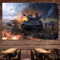 Deutsche Attacke - Wandtafel für WWII Armory Weapons - Militärkunst Banner für Wanddekoration - Schwere Rüstung Panzer Display Wandbehang Flagge