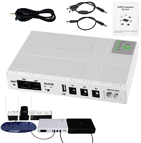 EUBEISAQI Batteria di Backup ups - Batteria Portatile per Router Batteria di Backup | Pacco Batteria di Uscita Altoparlante di Alimentazione Modem per Luce LED