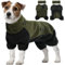 Wintermantel Hund Mittelgroß, Hundejacke Winter Warm Schneeanzug Hund Strickpullover Hundemantel mit Bauchschutz Hunde Outfit Winter(Armeegrün, M)