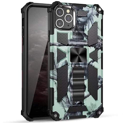 PRIVHOM For iPhone 7 Case,Camouflage Design Military Grade Drop Protective Cover Soft TPU Hard PC Tough Armor Shockproof Phone Case (light Green)