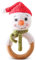 Youuys Babyrassel Gehäkelte Holz Häkeln Tiere Greifling Baby Holz Rassel Baby mit Sound Handmade Rassel für Neugeborenes Baby Geschenk Junge und Mädchen Geschenk zur Geburt (Schneemann)