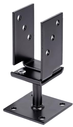 Alberts 215552 U-Pfostenträger - breitenverstellbar - Typ375 - schwarz - kunststoffbeschichtet