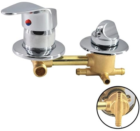 2/3/4/5 Voies Mitigeur Robinets de douche, Laiton Robinets de bain Filetage/intubation, Entraxe 9/10/12,5/14,5cm, Mitigeur Salle Bain pour Cabine Ou Hammam (12.5cm,Intubation 2 Sortie)
