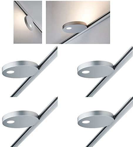 4er Set Paulmann URail Spot Schienensytem Stangensystem 230V Chrom matt inkl. LED Leuchtmittel (953.21.04)