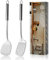 2P-Pleafind Set de 2 spatules à fente solide, spatule en acier inoxydable, ustensiles wok, ustensiles de cuisine, convient à la maison, à la cuisine et à la salle à manger, va au lave-vaisselle