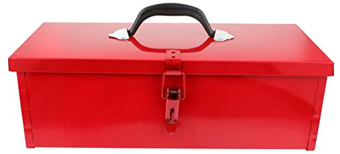 Caja de herramientas de metal rojo Caja de herramientas de chapa de hierro Caja de herramientas de metal Caja de almacenamiento de herramientas de metal rojo Caja de herramientas con cerradura de meta