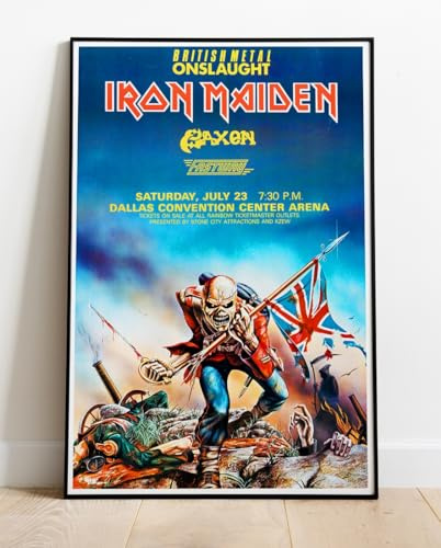 Iron Maiden Saxon Fastway 1983 Dallas Concert Tour Live Venue Gig Promo : 36x24 Poster BRING YOUR WALLS TO LIFE !
