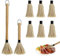 Cndiyald BBQ MOP 2PCS 11,2 Zoll ＆ 18,3 Zoll BBQ MOP Pinsel mit 6 Ersatzköpfen Holz Langgang Griff Grillpinsel für Sauce BBQ Grillen Rauchen Steak Basting Pinsel